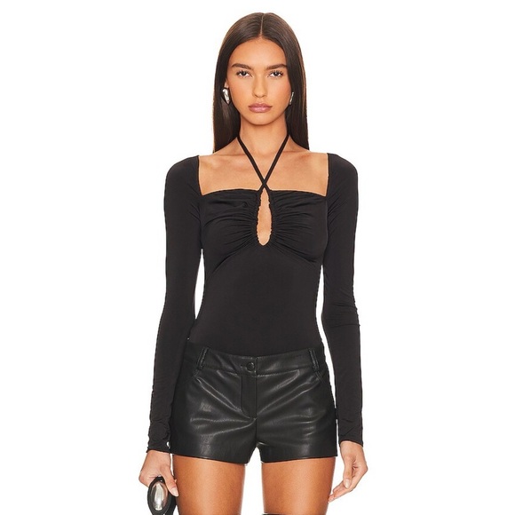 Majorelle x Revolve Small Mika Bodysuit Square Neck Halter Long Sleeve Thong - Picture 1 of 7